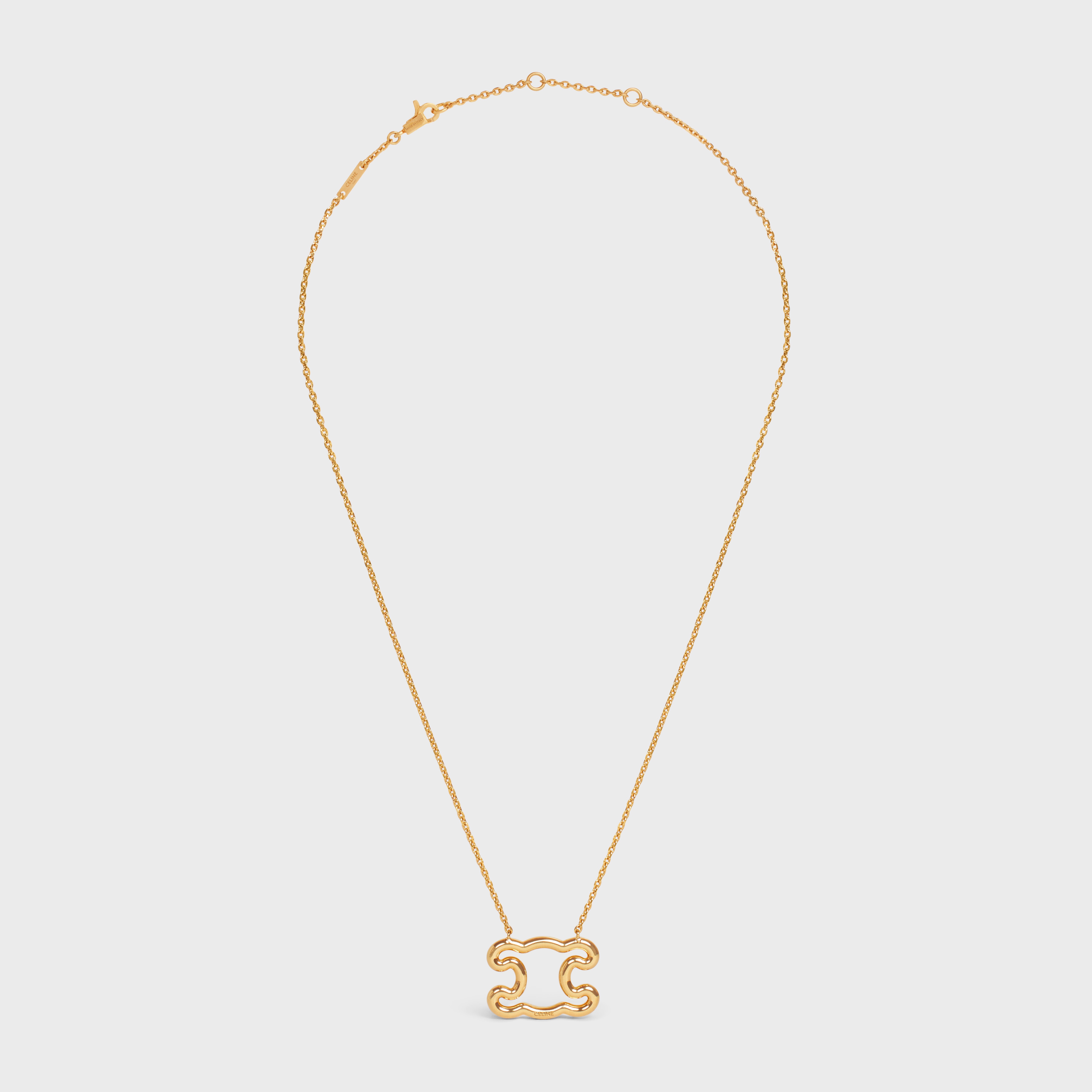 Triomphe Frame Large Necklace in Brass with Gold Finish - 1