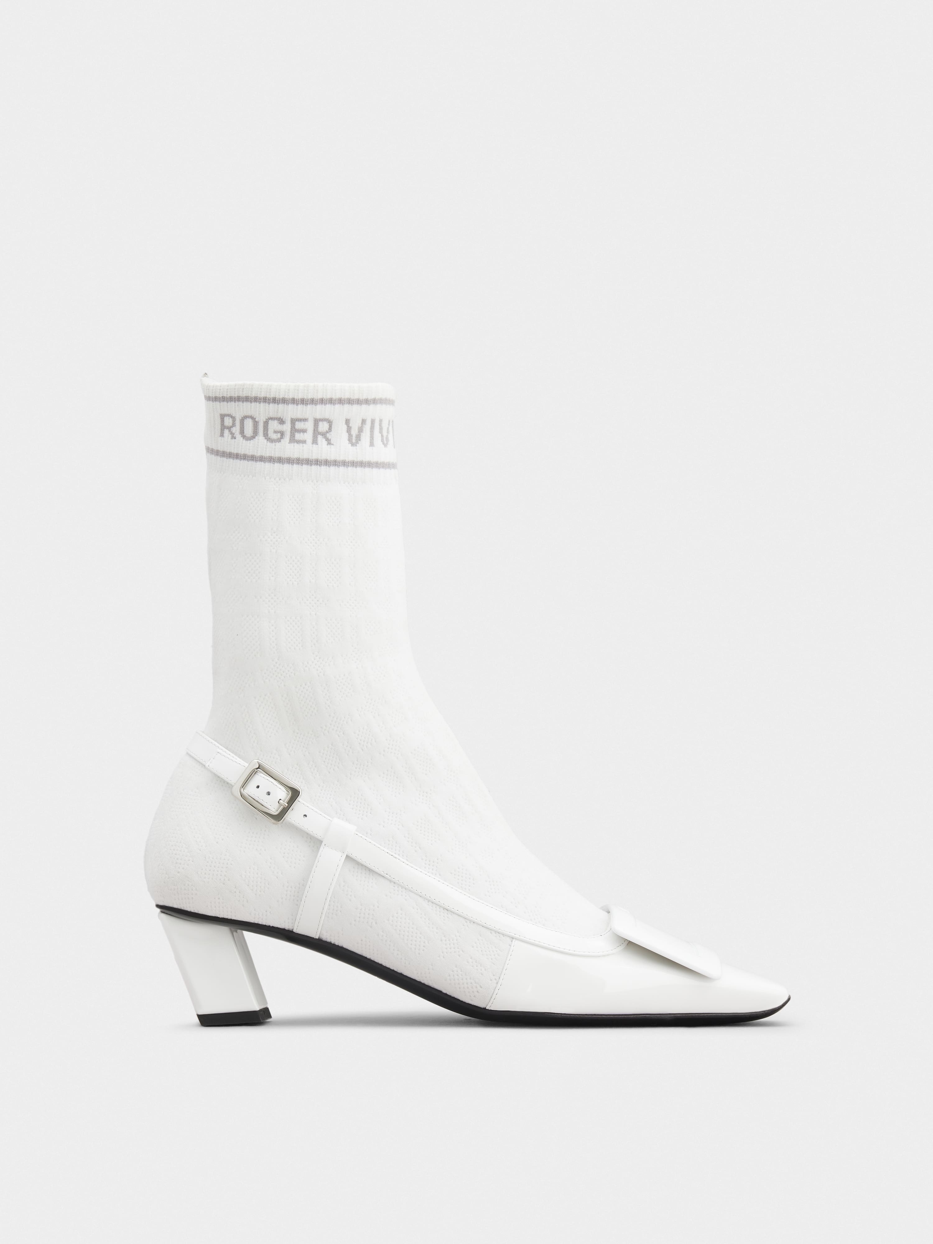 Belle Vivier Sock Lacquered Buckle Ankle Boots in Patent Leather - 1