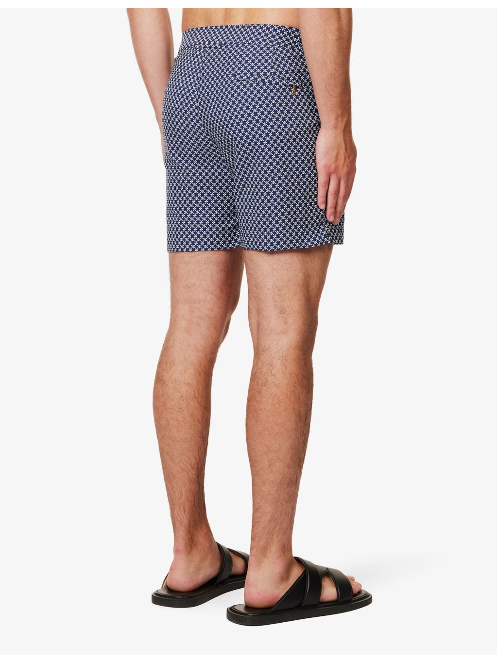 Bulldog waist-adjuster patterned swim shorts - 4