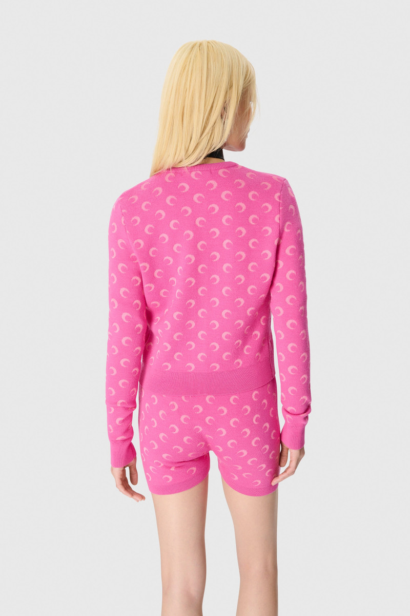 Moon Jacquard Knit Fitted Cardigan 4