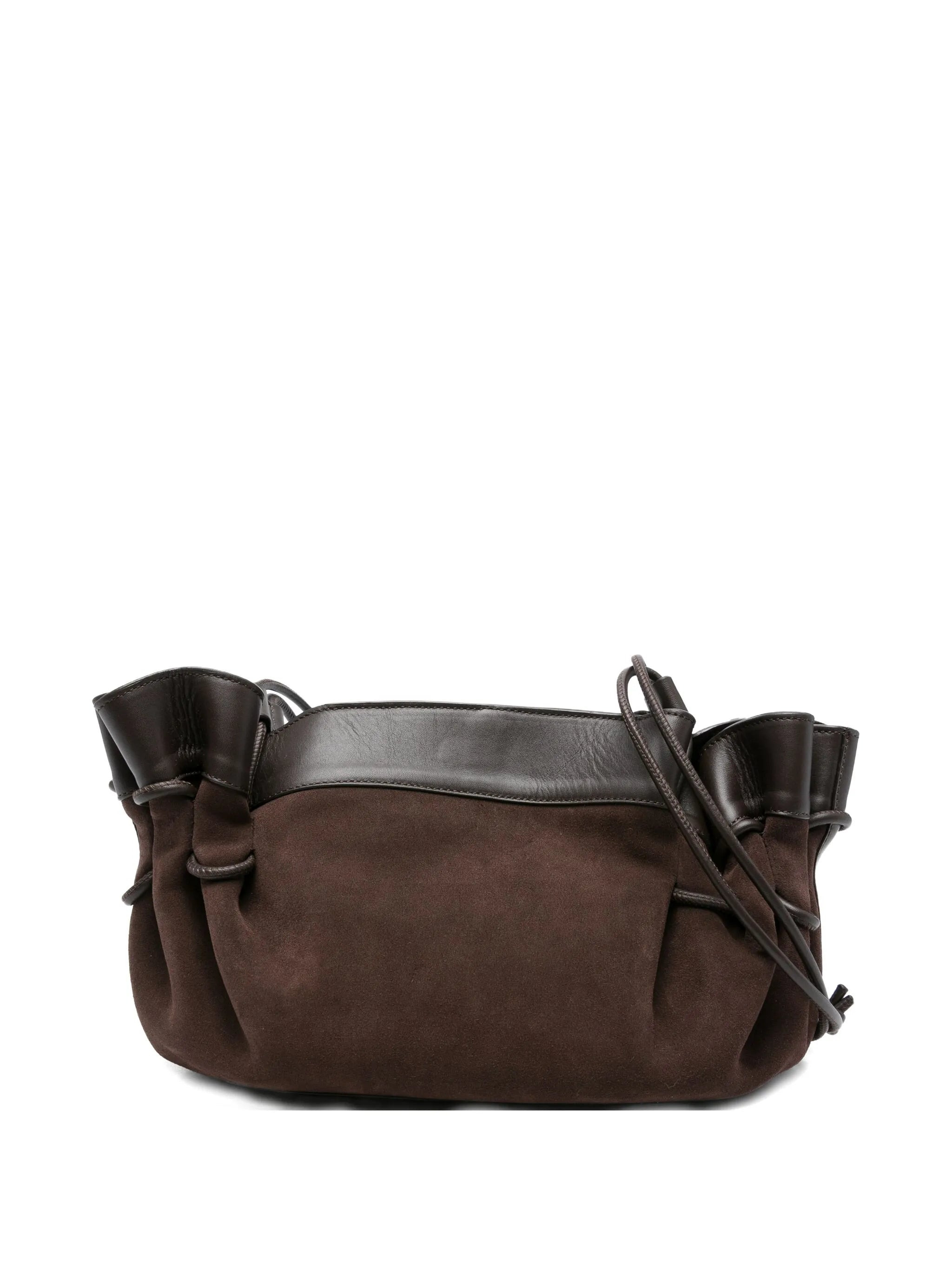 Hereu Arta Ruffled Suede Shoulder Bag - 1