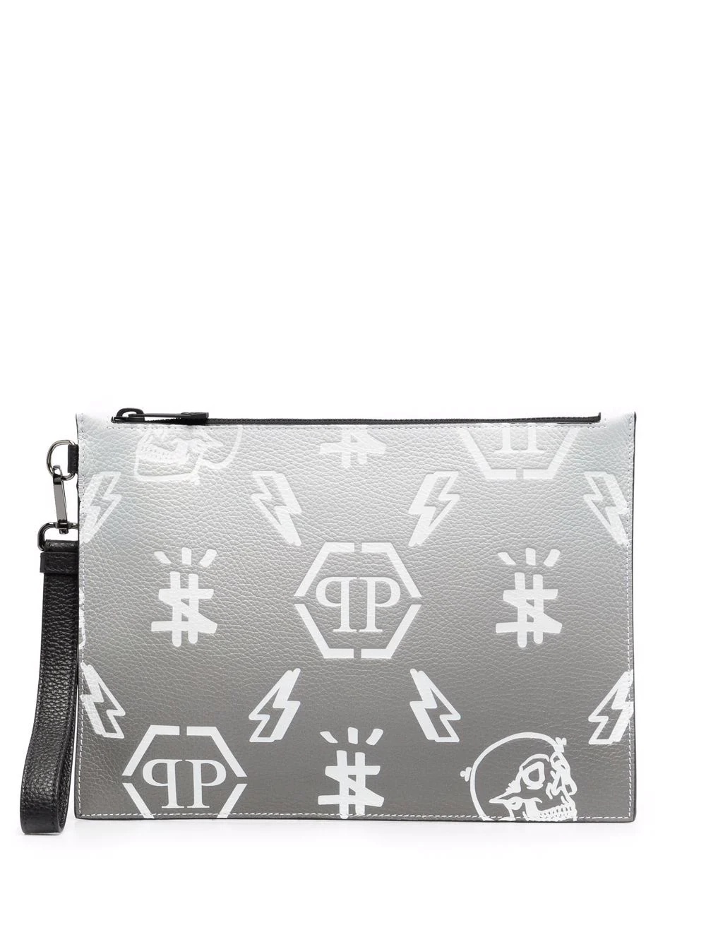 degradè-print leather clutch - 1