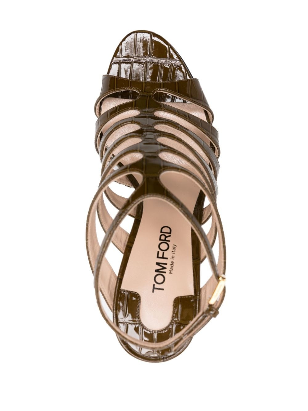 95mm caged leather sandals - 4