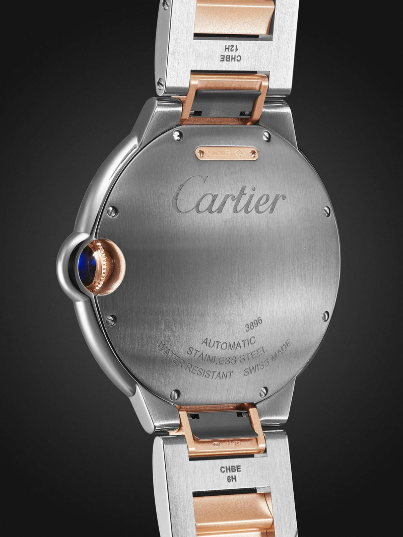Ballon Bleu De Cartier Automatic 42mm 18-Karat Rose Gold and Stainless Steel Watch, Ref. No. W2BB003 4