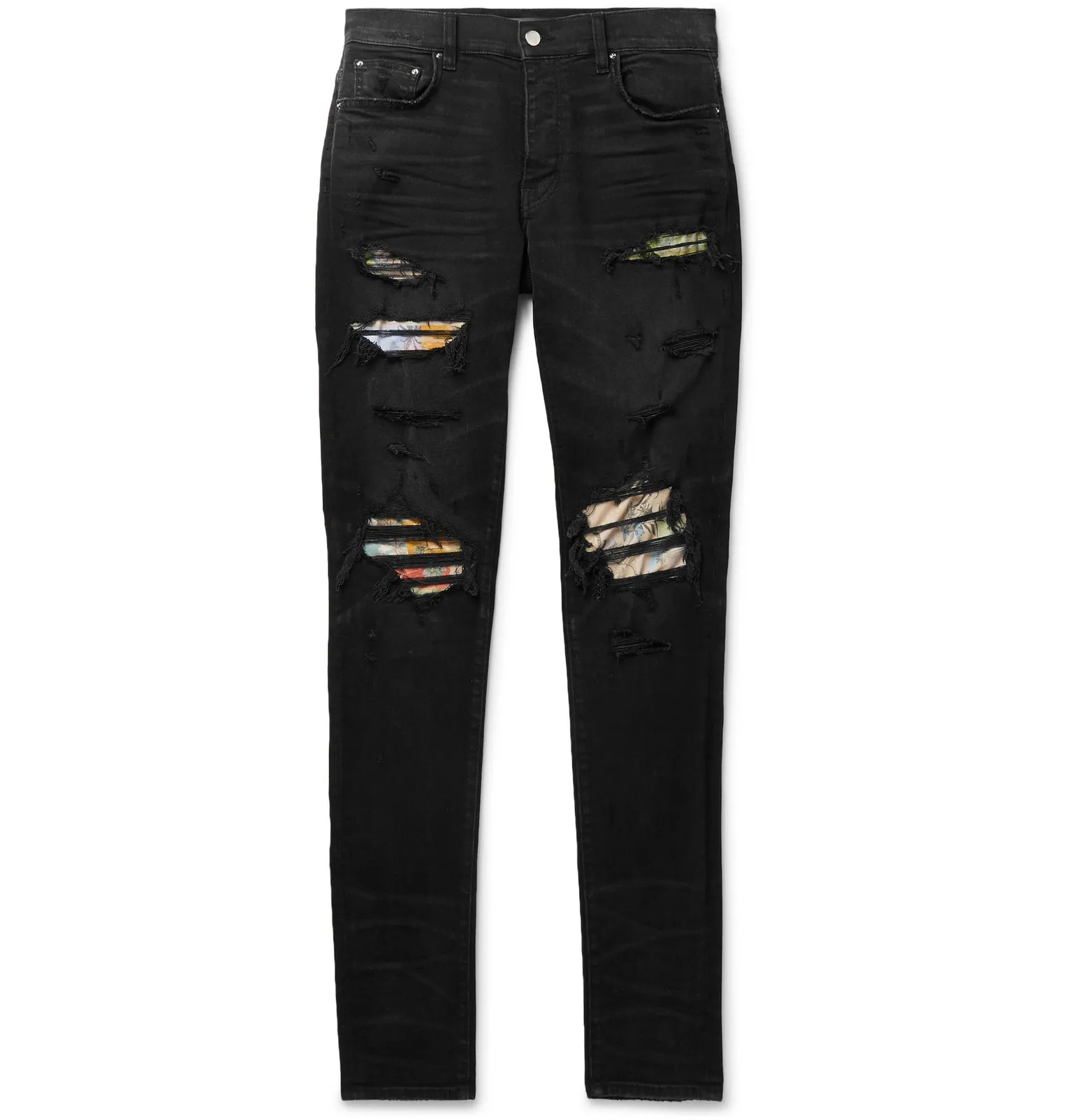 Hawaiian Thrasher Skinny-Fit Distressed Stretch-Denim Jeans - 1