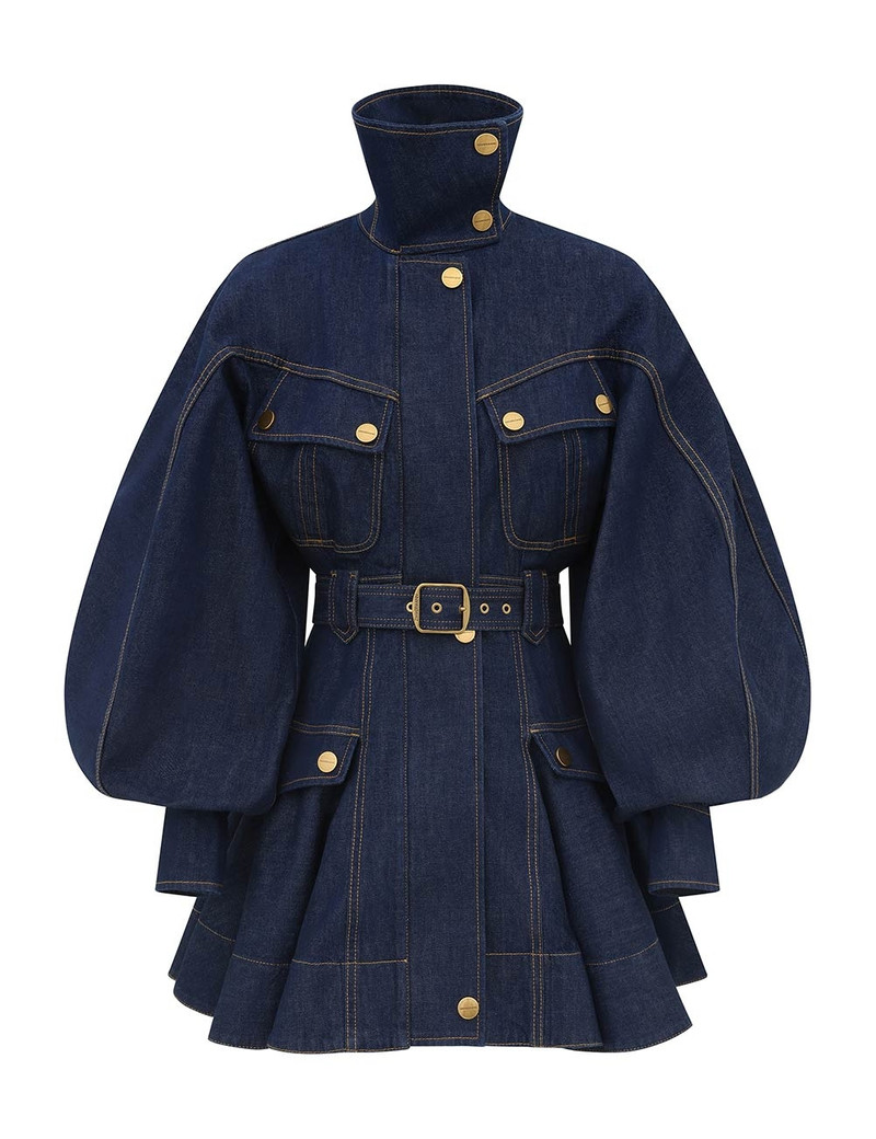 LUNA DENIM UTILITY MINI DRESS 1