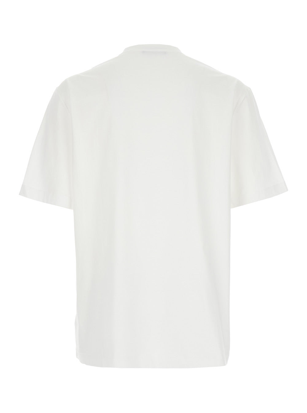 Versace Men White Crewneck T-Shirt With Maxi Logo Print On The Front In Cotton Man - 2