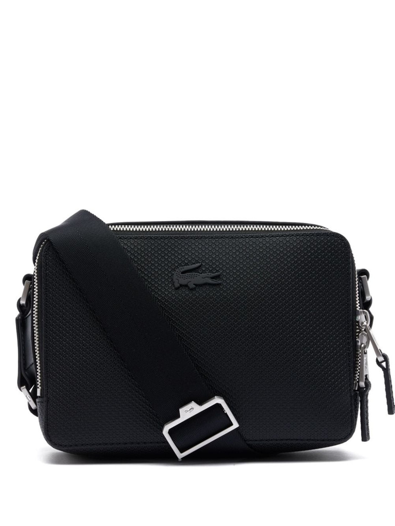 logo-plaque leather shoulder bag 1