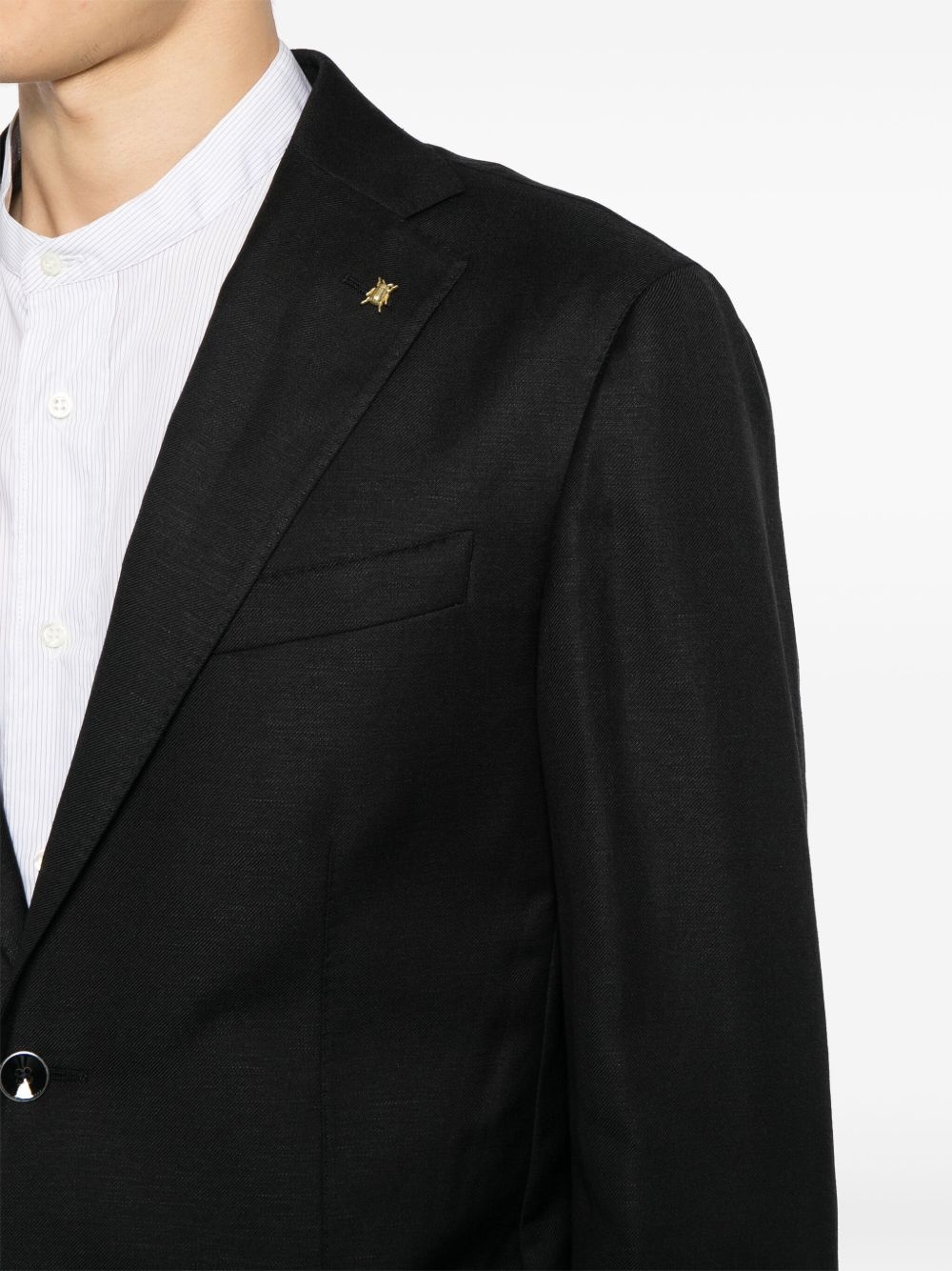 brooch-detail single-breasted blazer - 5