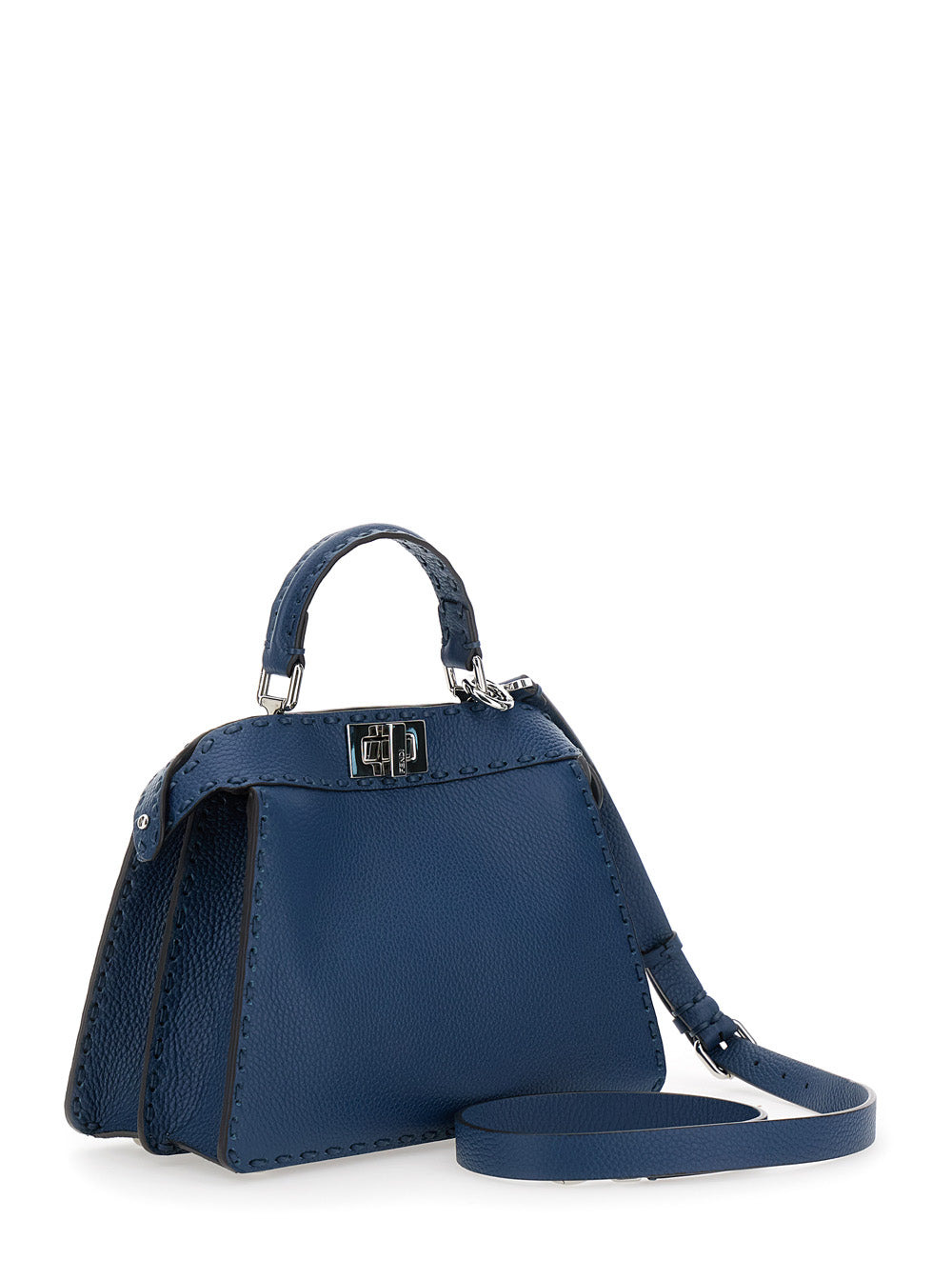 Fendi Women 'Peekaboo Iseeu Small' Blue Handbag With Shoulder Strap In Leather Woman - 3