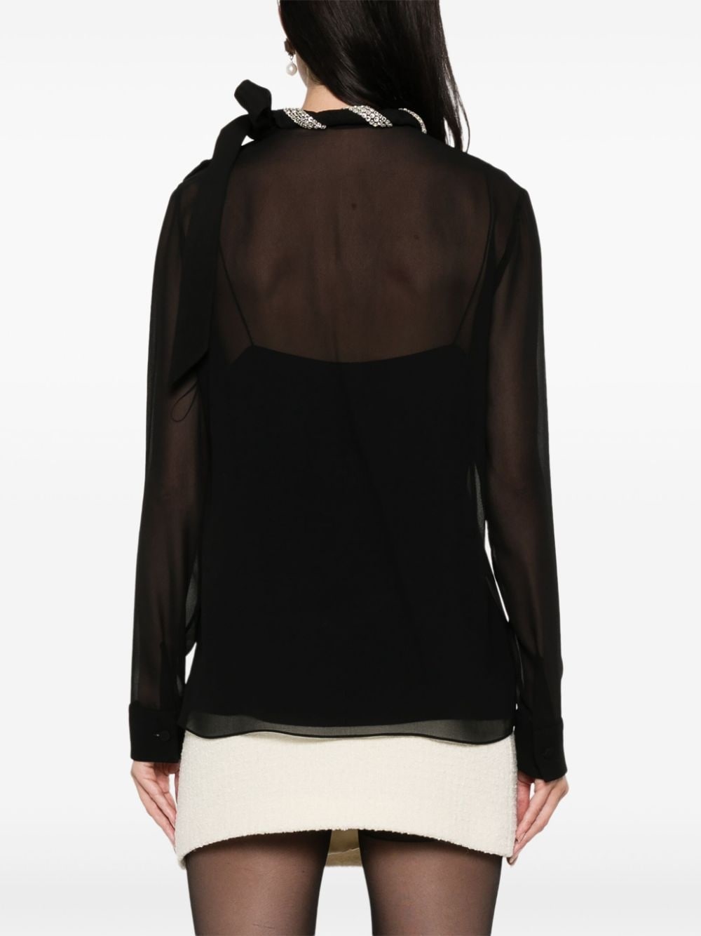 crystal-embellished blouse - 4