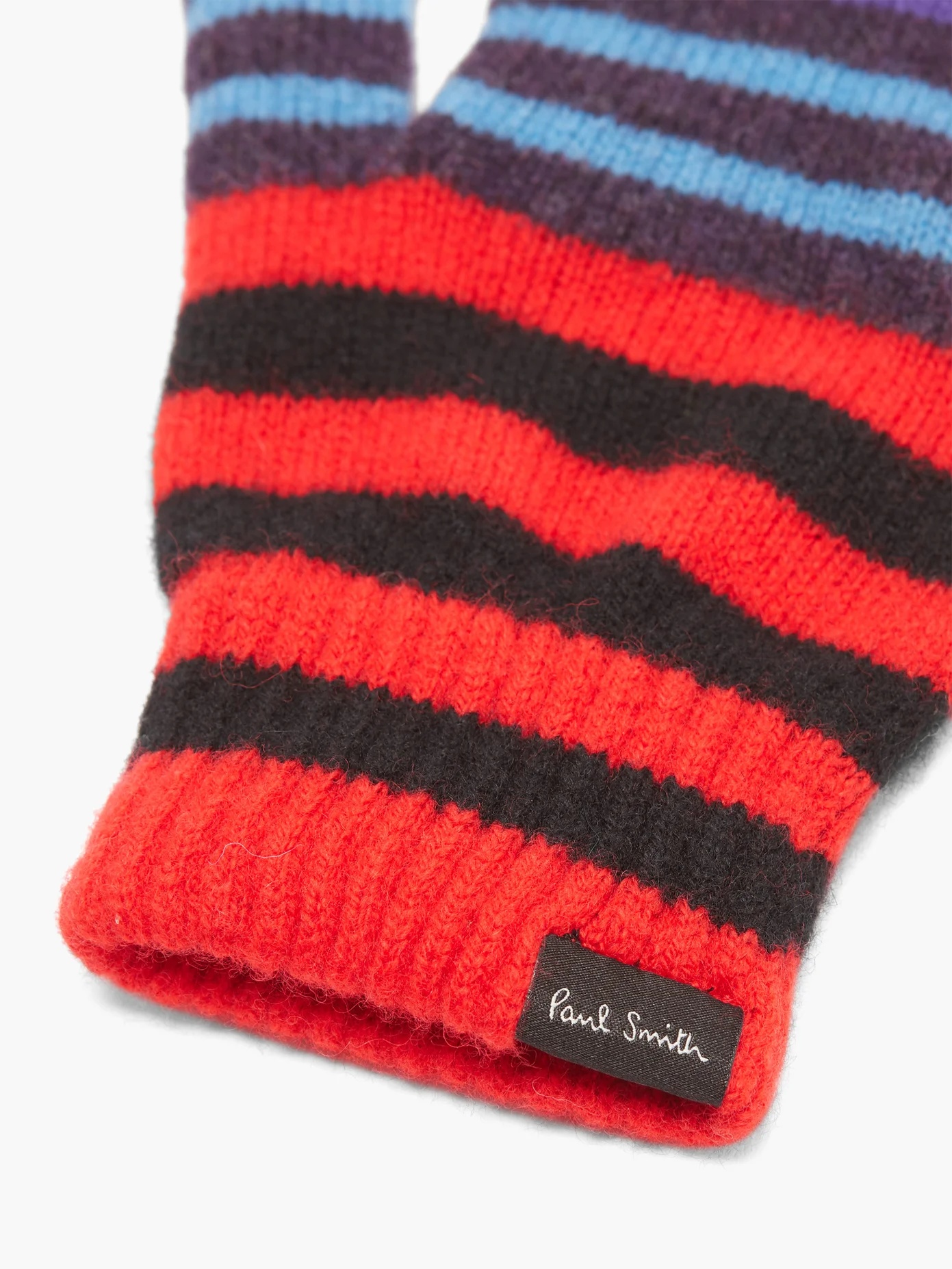 Logo-label striped-wool gloves - 2