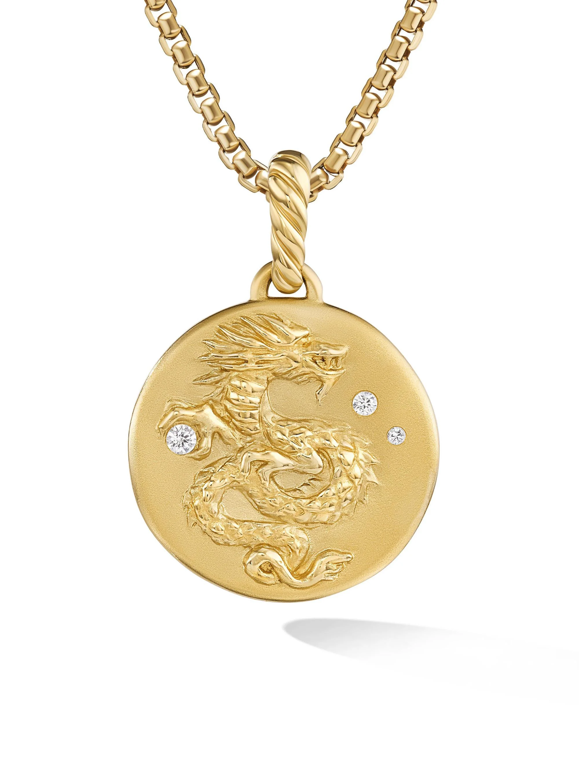 Women's Dragon Amulet in 18K Yellow Gold with Diamonds - Diamond - 1