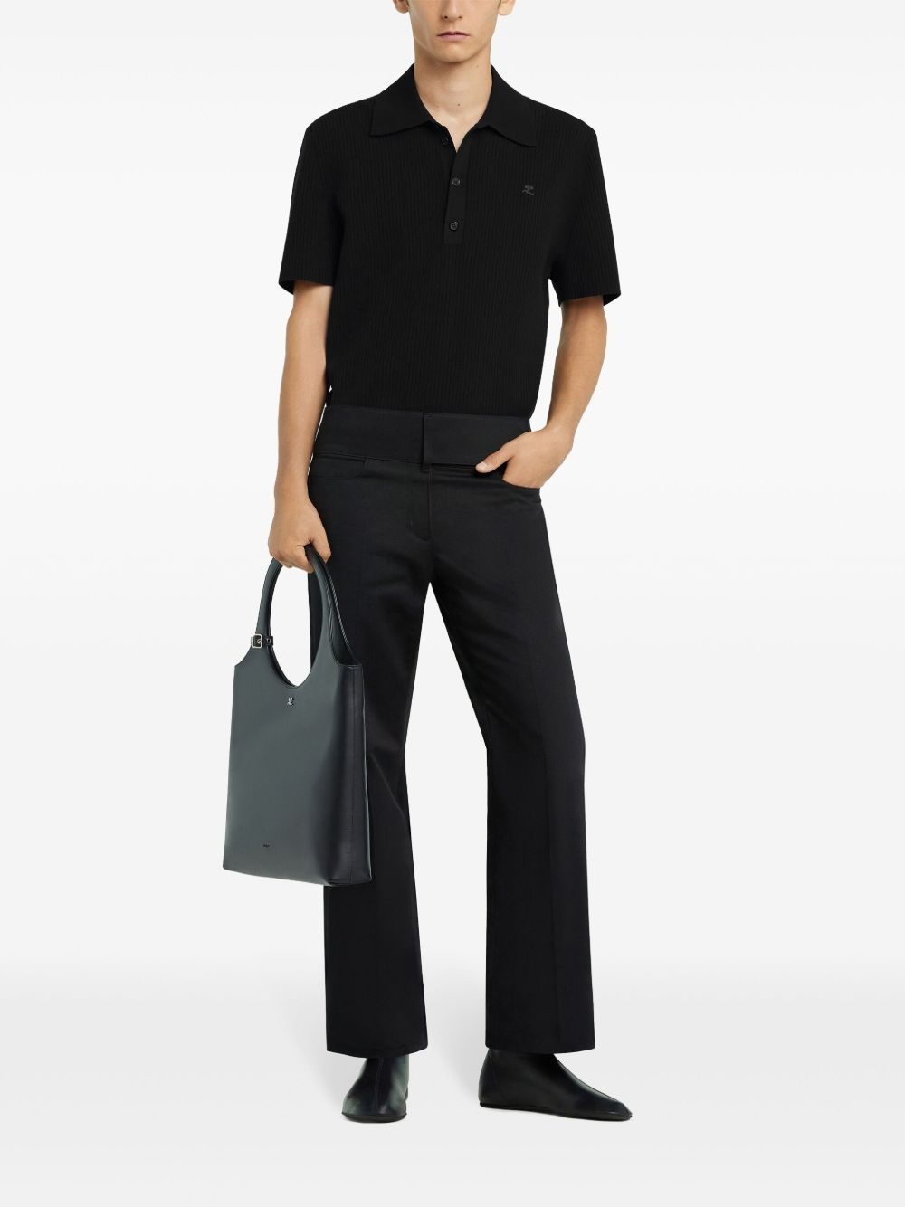 ribbed polo shirt - 2