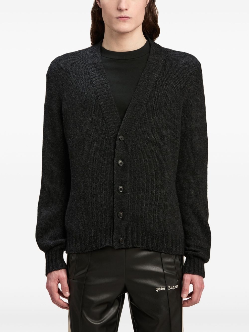 logo-intarsia cardigan - 3