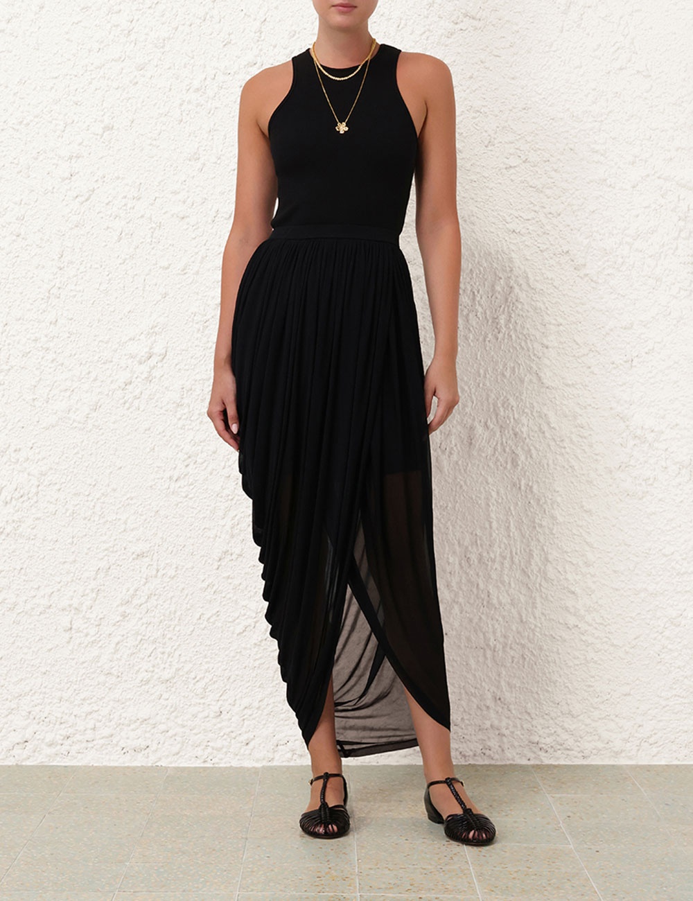 NATURA JERSEY DRAPED SKIRT - 7