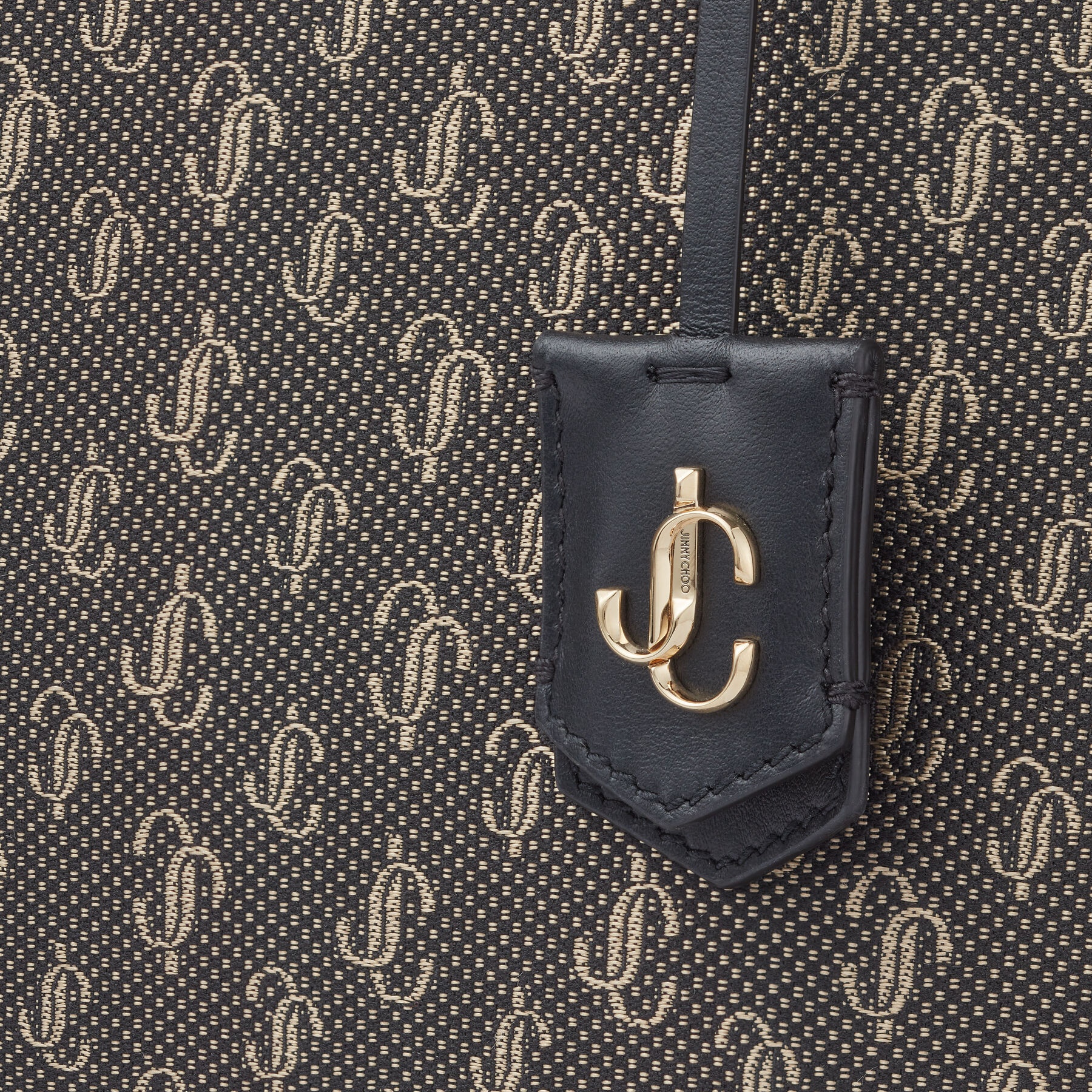 Nine2five E/w
Black and Gold JC Monogram Jacquard Lurex and Soft Shiny Calf Tote Bag - 5