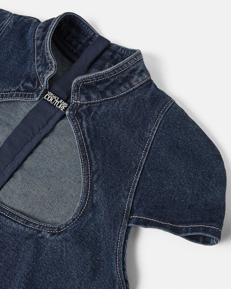 VERSACE JEANS COUTURE Institutional Logo Denim Mini Dress outlook