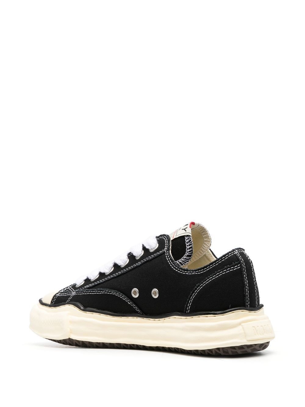 logo-patch lace-up sneakers - 3