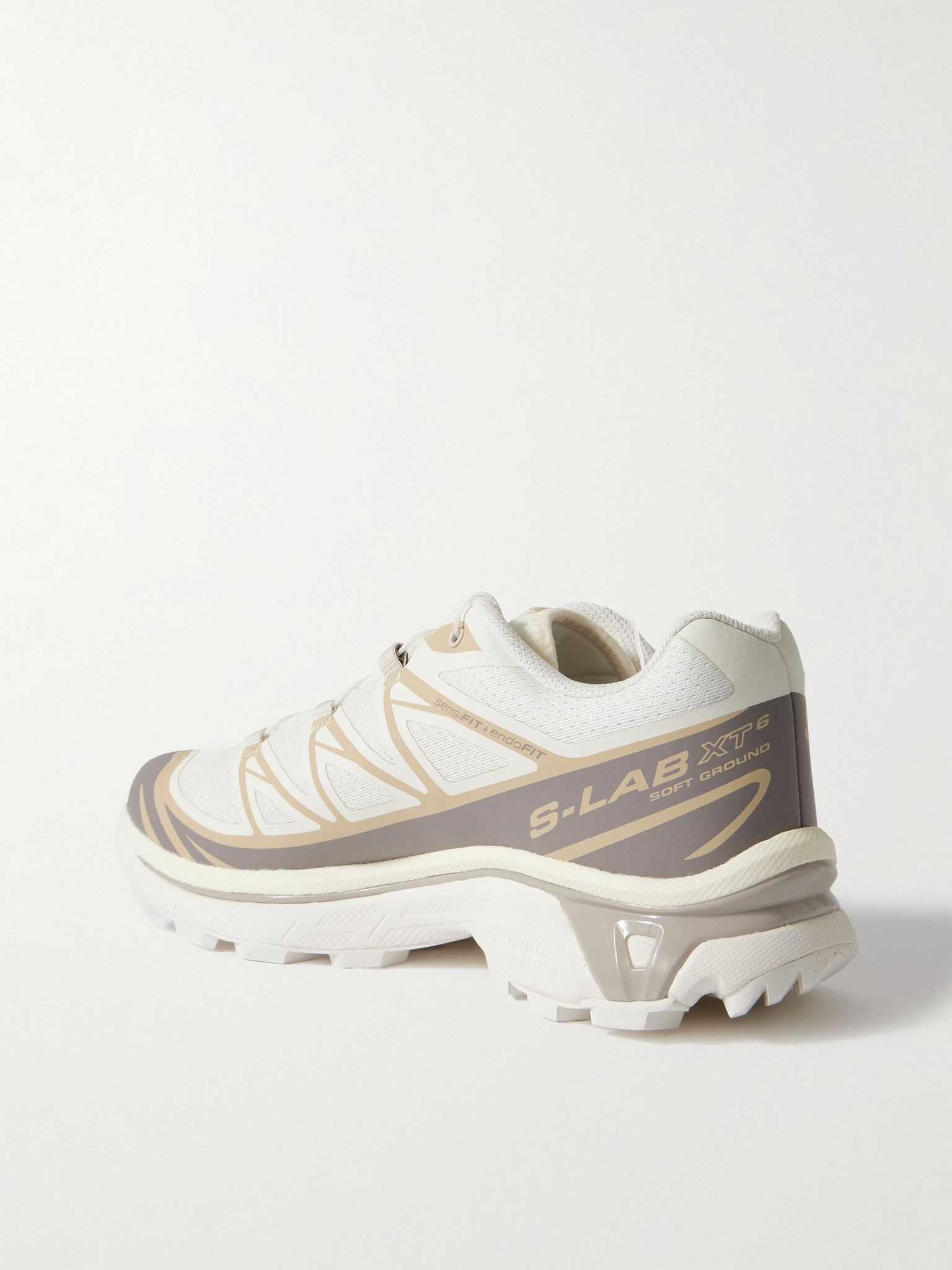 XT-6 Rubber-Trimmed Mesh Sneakers Off-white - 4