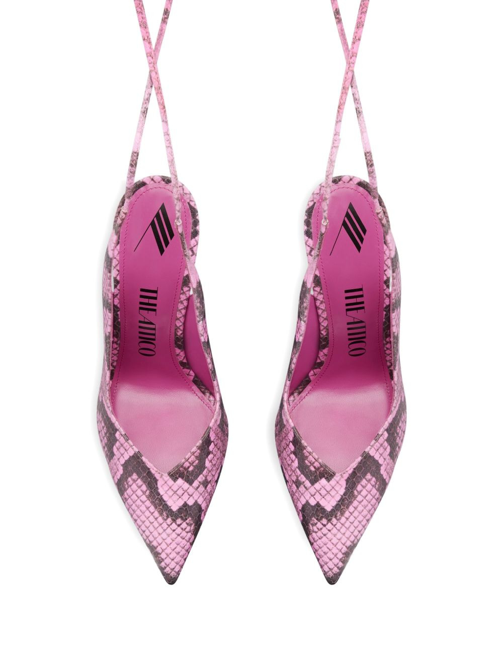 105mm snakeskin lace-up pumps - 2