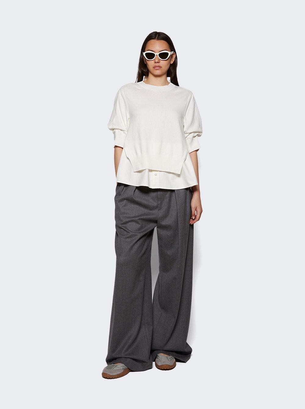 Denim X Knit Pullover Off White - 5