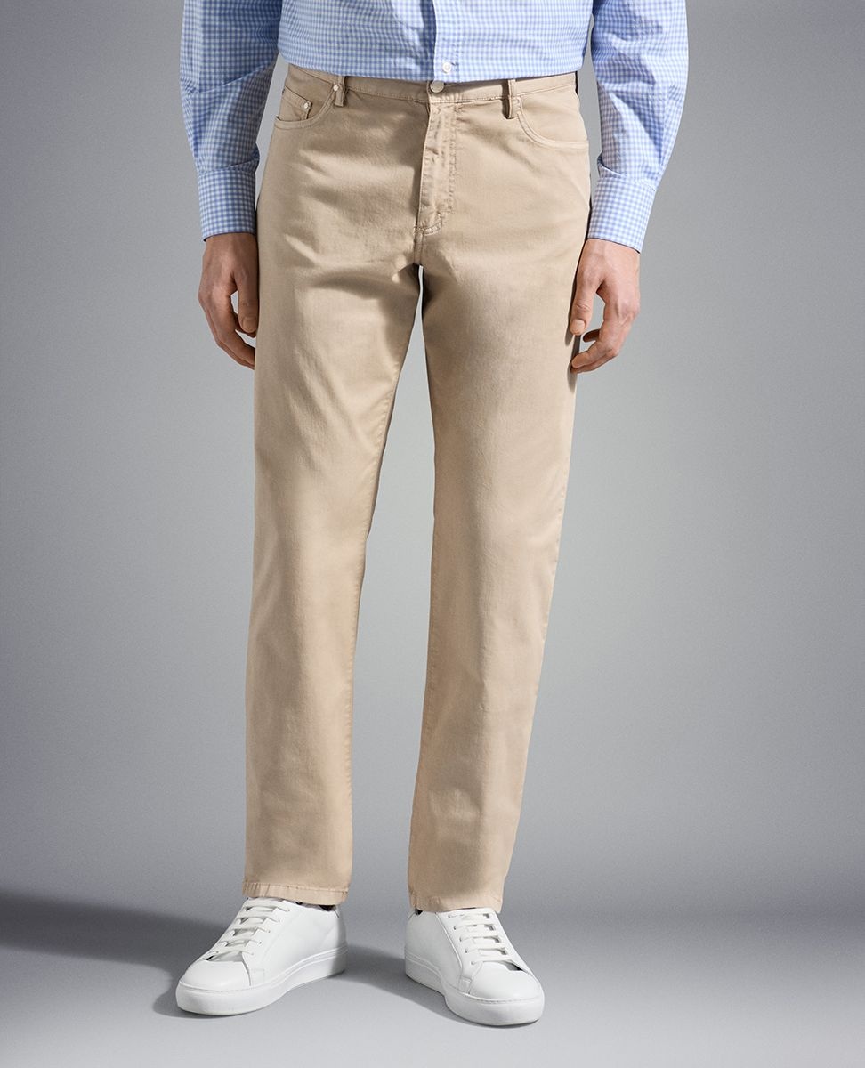 5-pocket stretch cotton trousers - 2