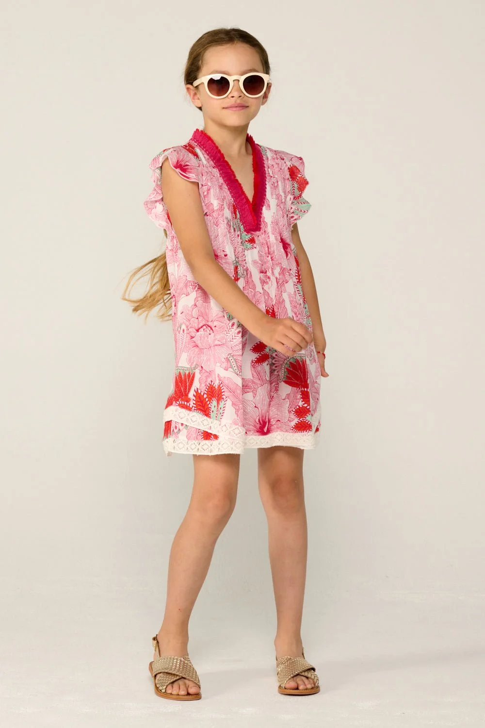 Mini Dress Sasha for girls - Pink Padang - 1