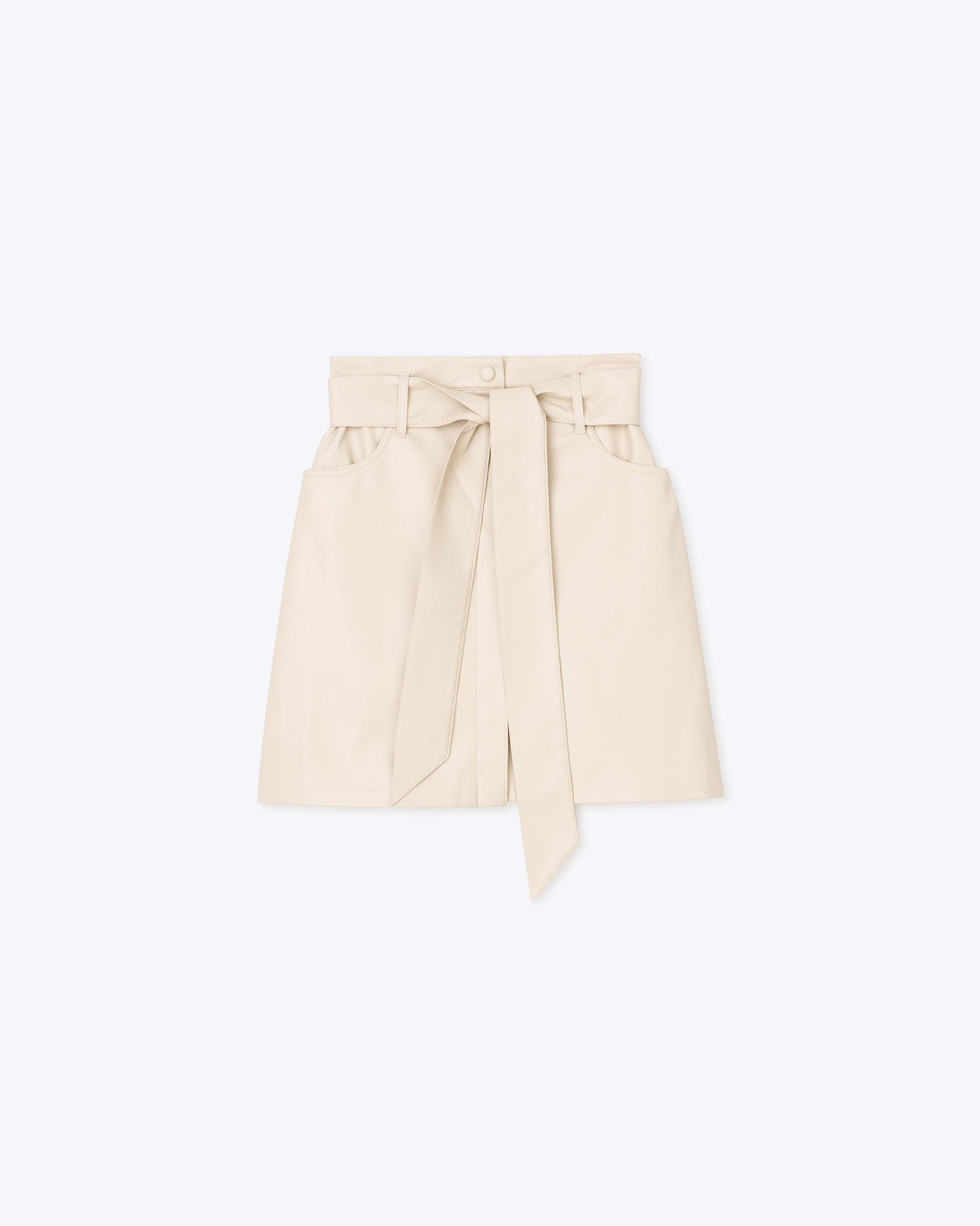 MEDA - OKOBOR™ alt-leather mini skirt - Creme - 1