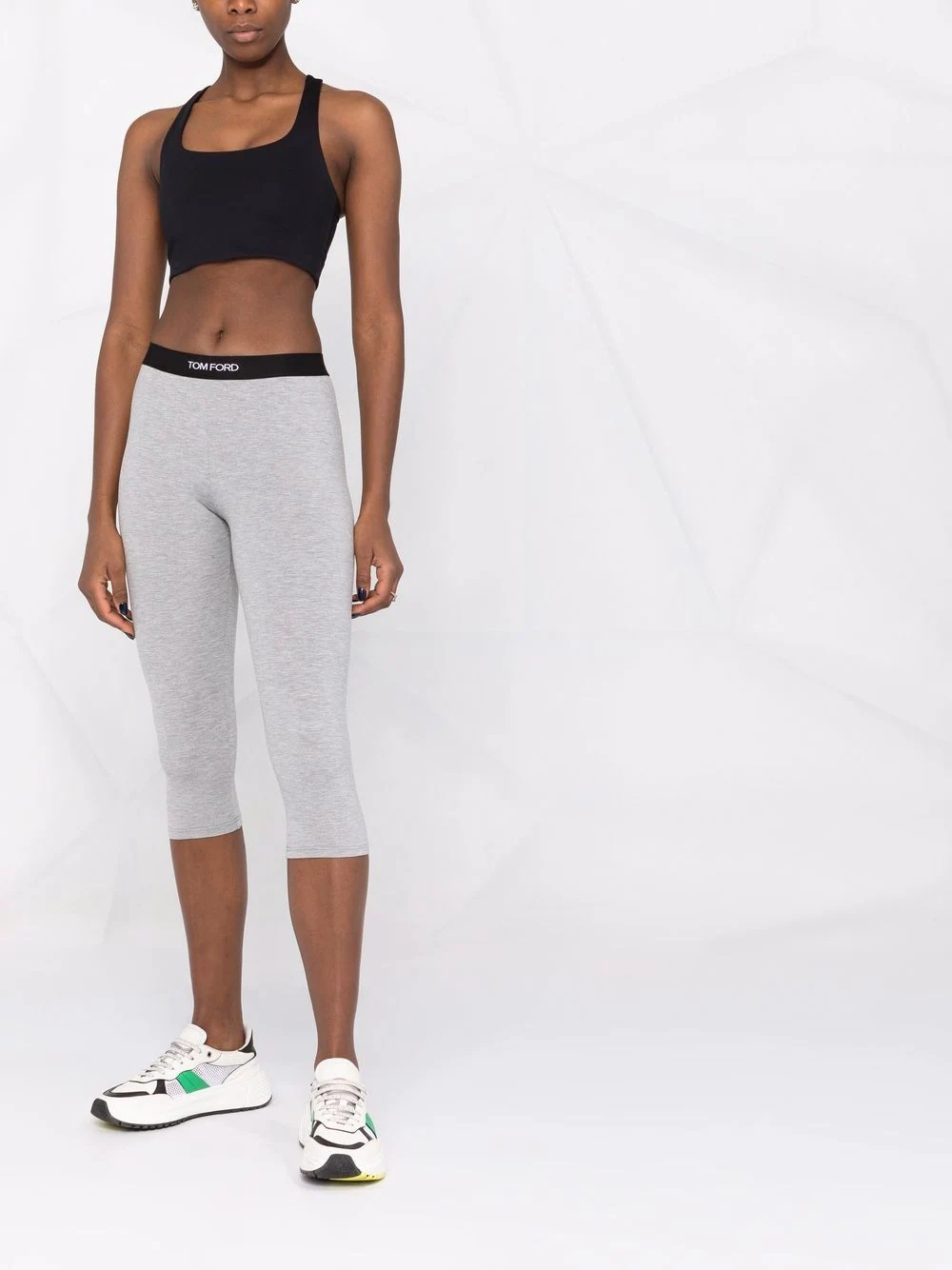 cropped logo-waistband leggings - 2