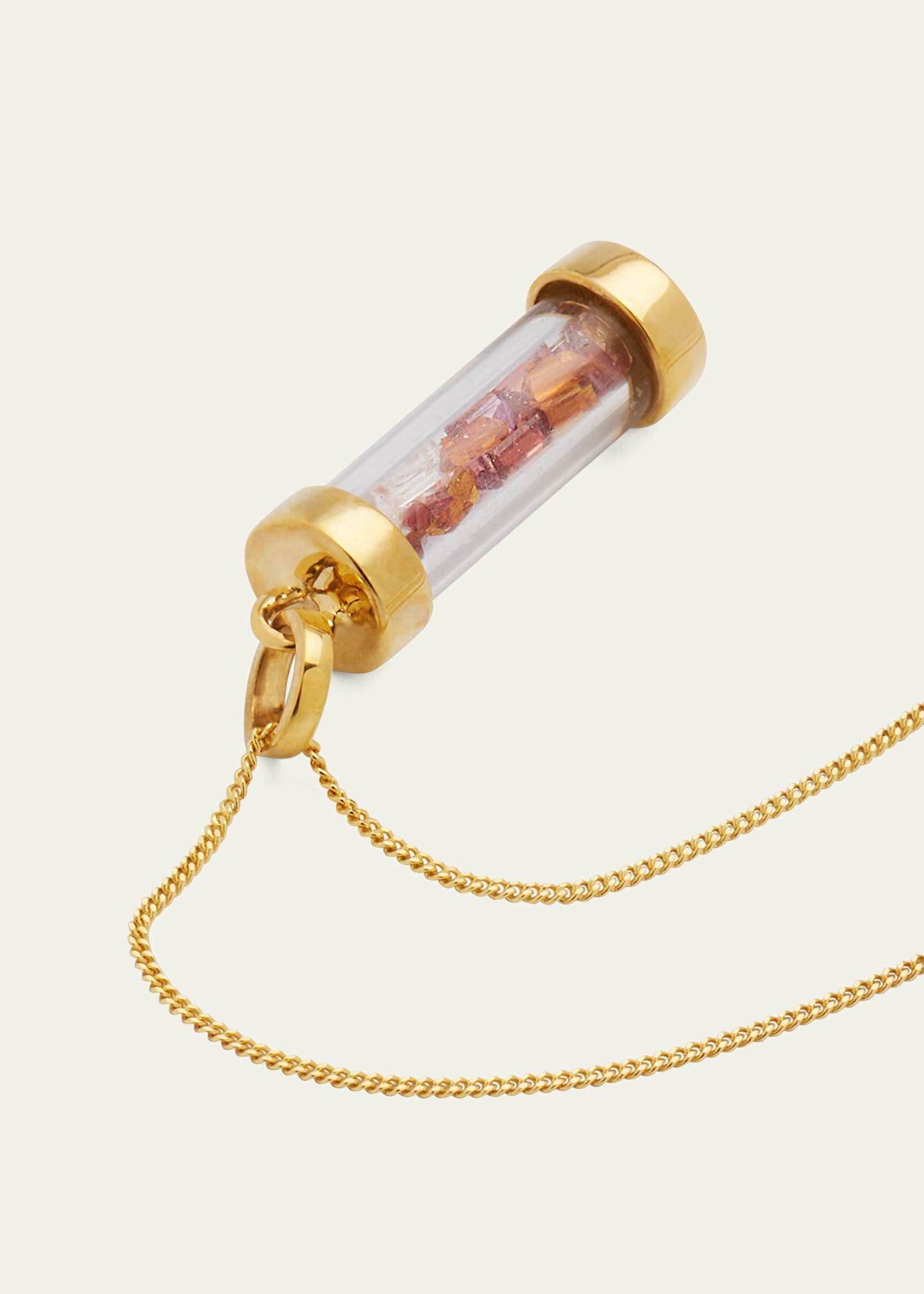 Bottle Necklace with Pink Tourmaline, Citrine and Morganite Mini-Baguette Sprinkles - 3