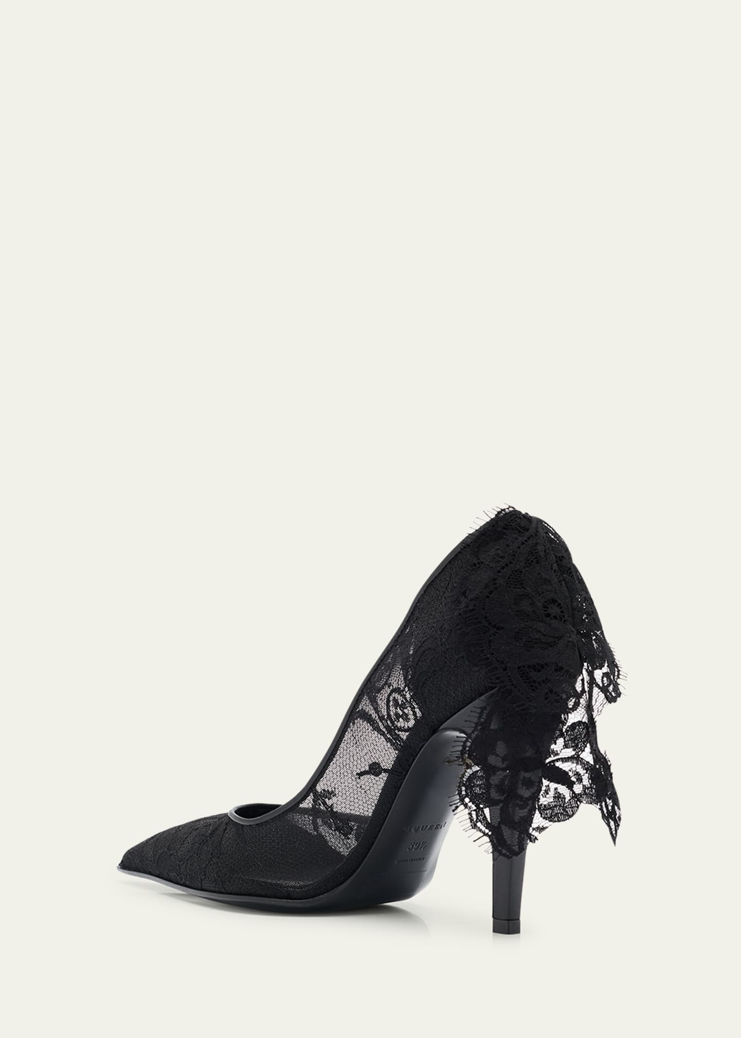 Floral Lace Pumps - 4