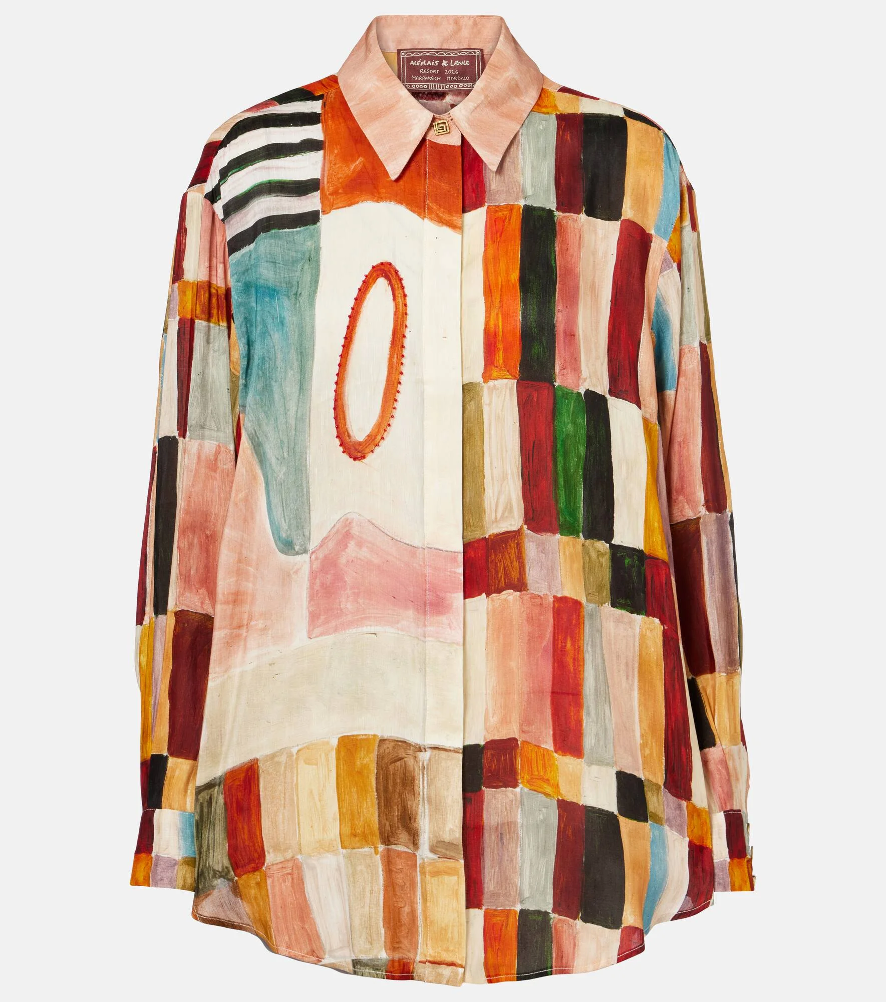 x LRNCE Marjorelle printed linen and silk shirt - 1