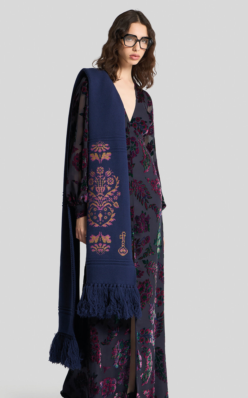 Etro Velvet Burnout Maxi Dress multi outlook