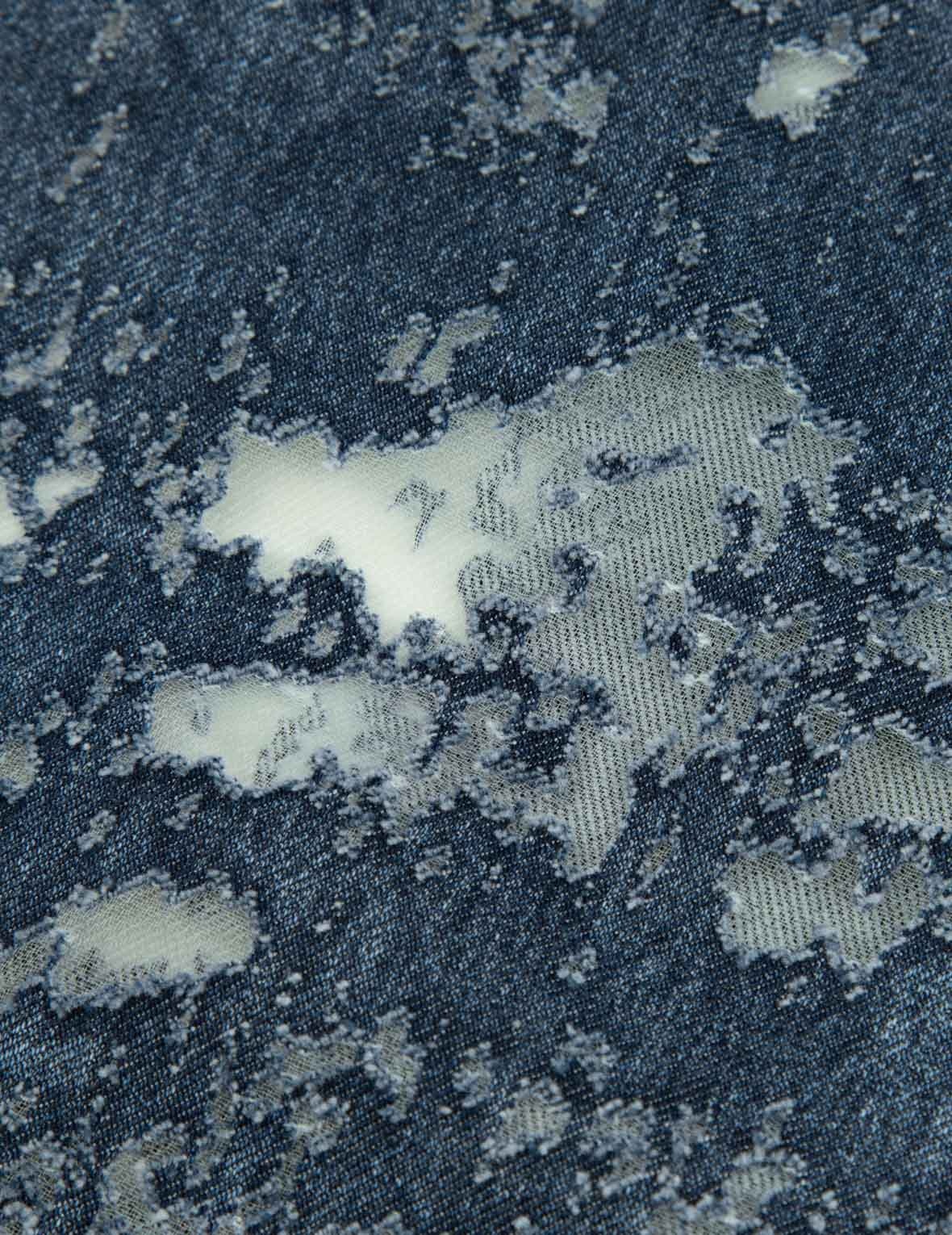 SEAGULL EMBROIDERY AND LASER-BURNED WIDE-LEG JEANS - 8