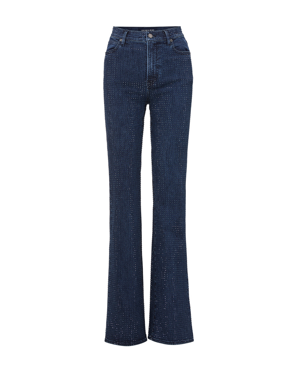 CROSBIE RHINESTONE WIDE-LEG JEAN - 1