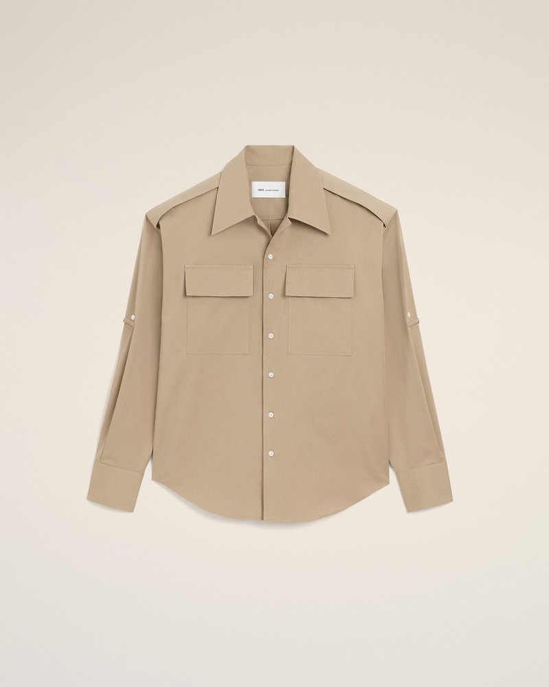 BEIGE COTTON SAHARIENNE SHIRT 1