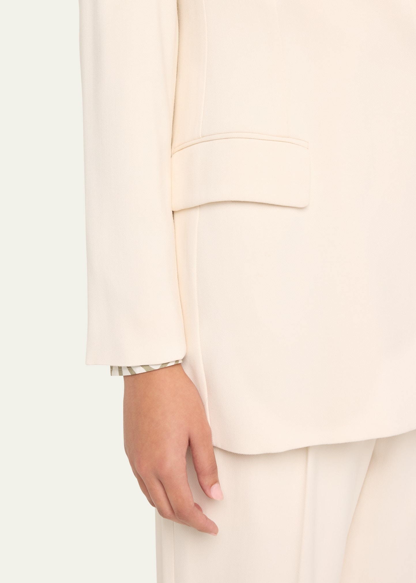 Diagonal Button-Front Viscose Blazer - 5