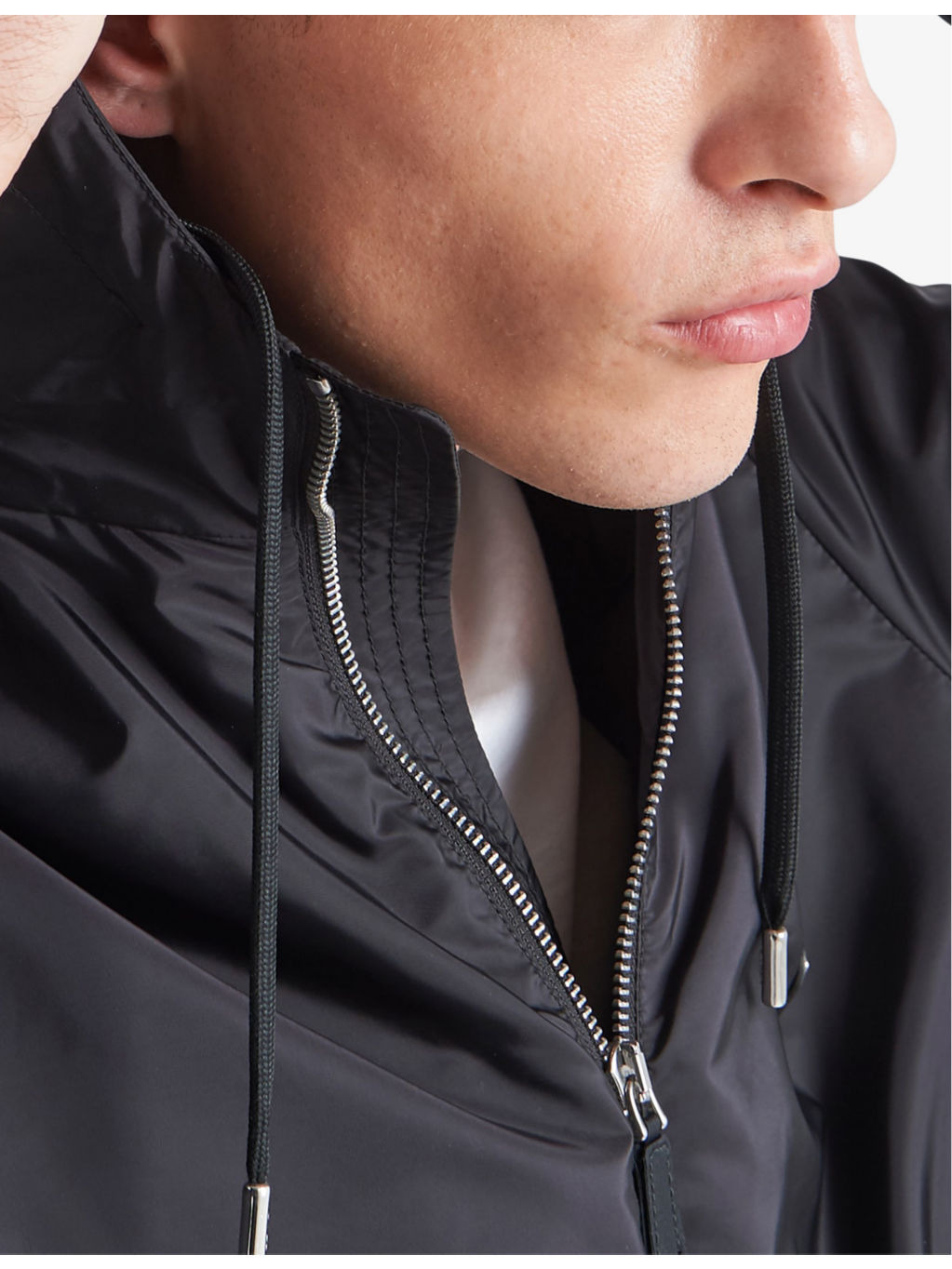 Re-Nylon brand-plaque recycled-nylon hooded jacket - 5