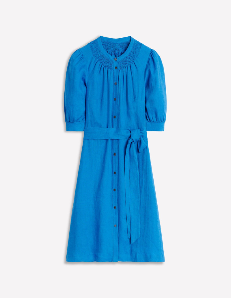 Ada Linen Short Dress-Cerulean blue 1