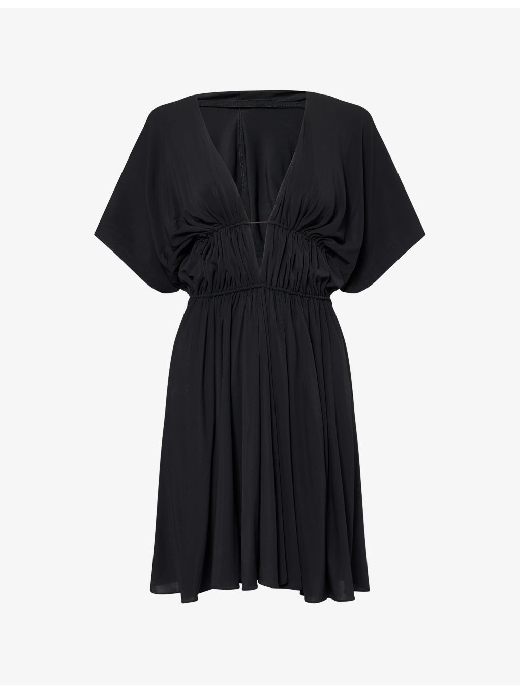 Short-Sleeve Hooded Chiffon Mini Dress - 1