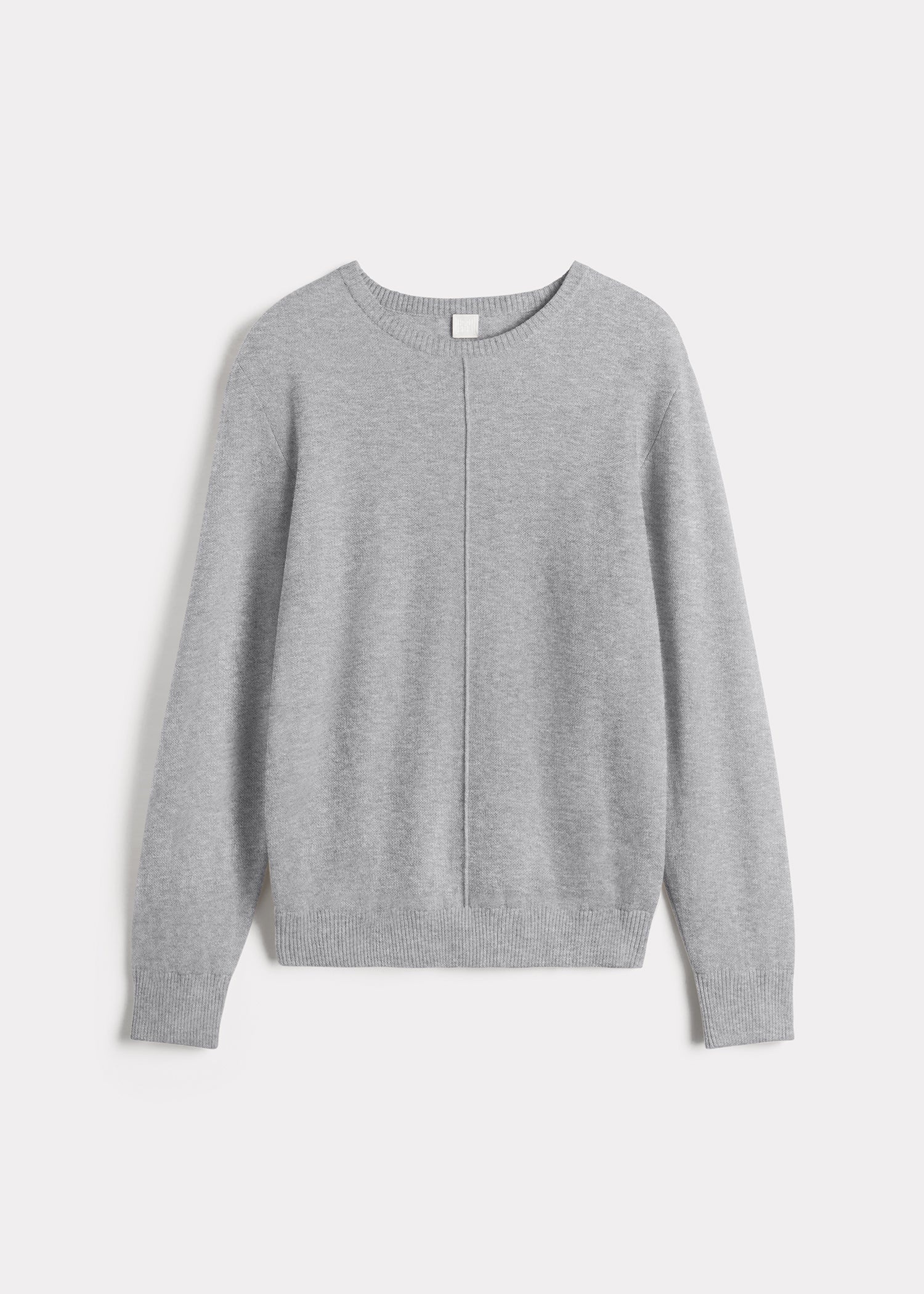 Cotton cashmere sweatshirt grey melange - 1