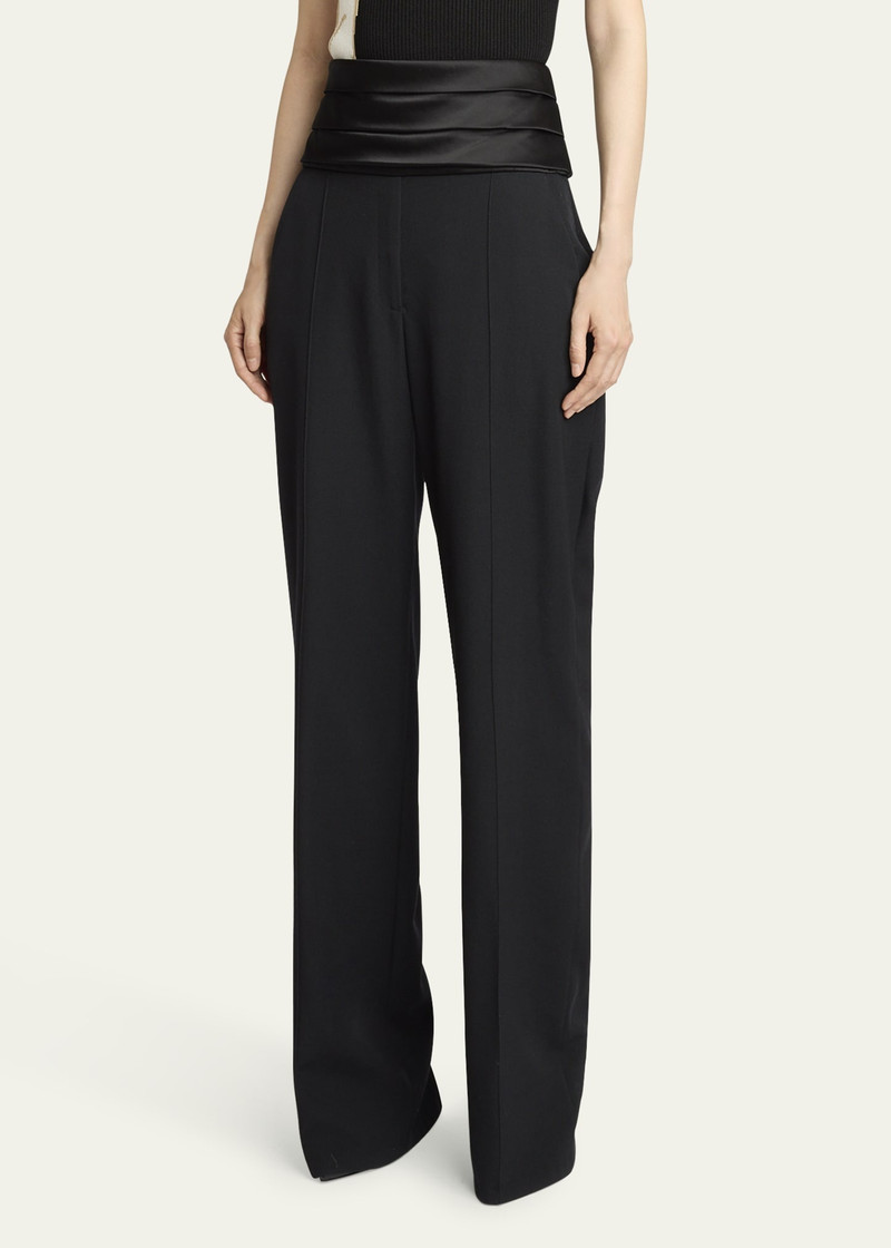 Cummerbund Straight Leg Wool Classic Trousers 4