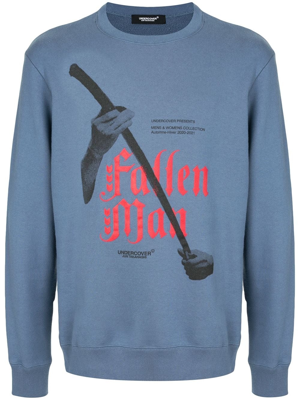 long-sleeved fallen man print jumper - 1