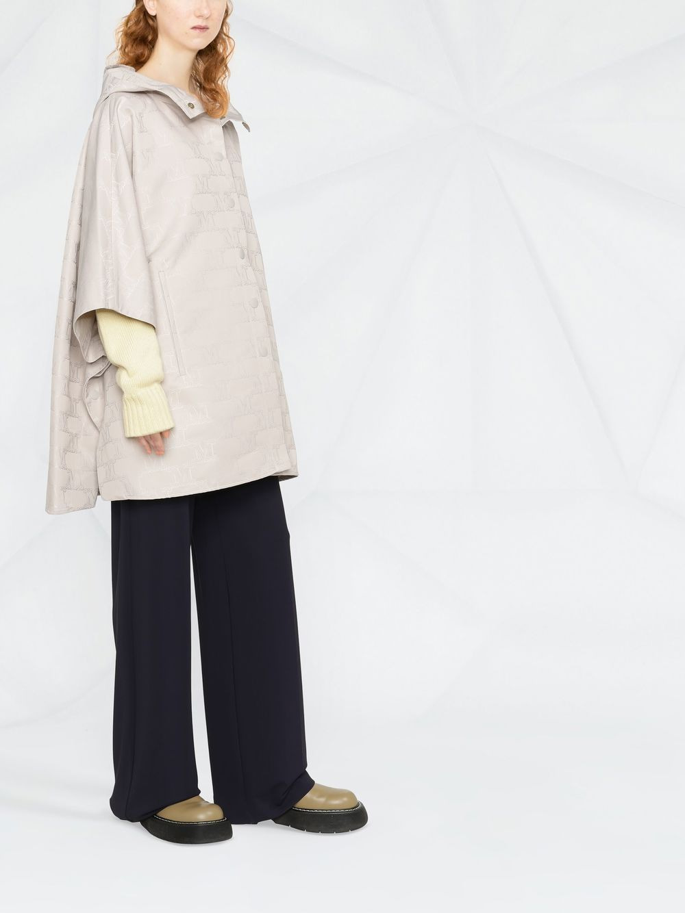 monogram jacquard satin coat - 4