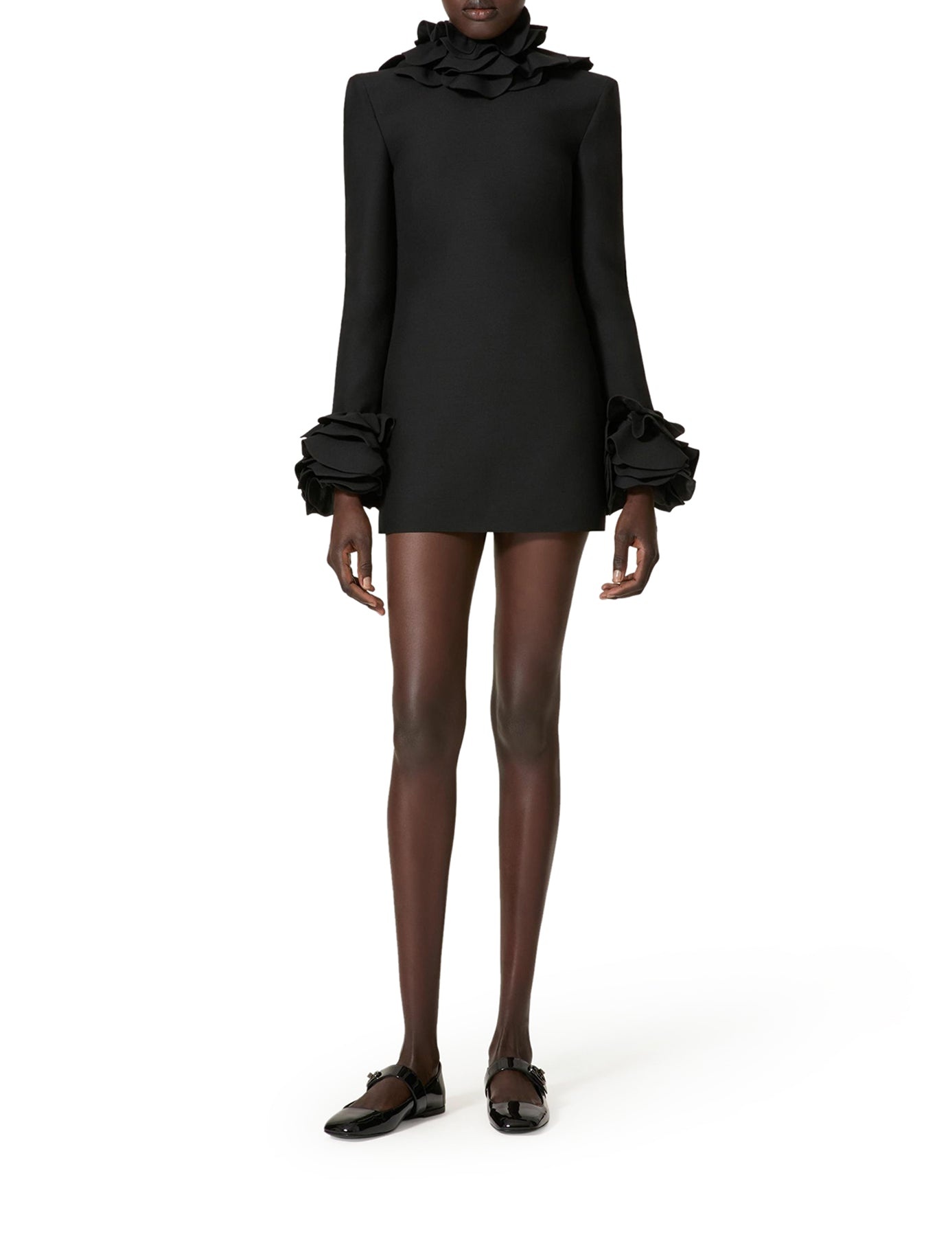 EMBROIDERED CREPE COUTURE SHORT DRESS - 1
