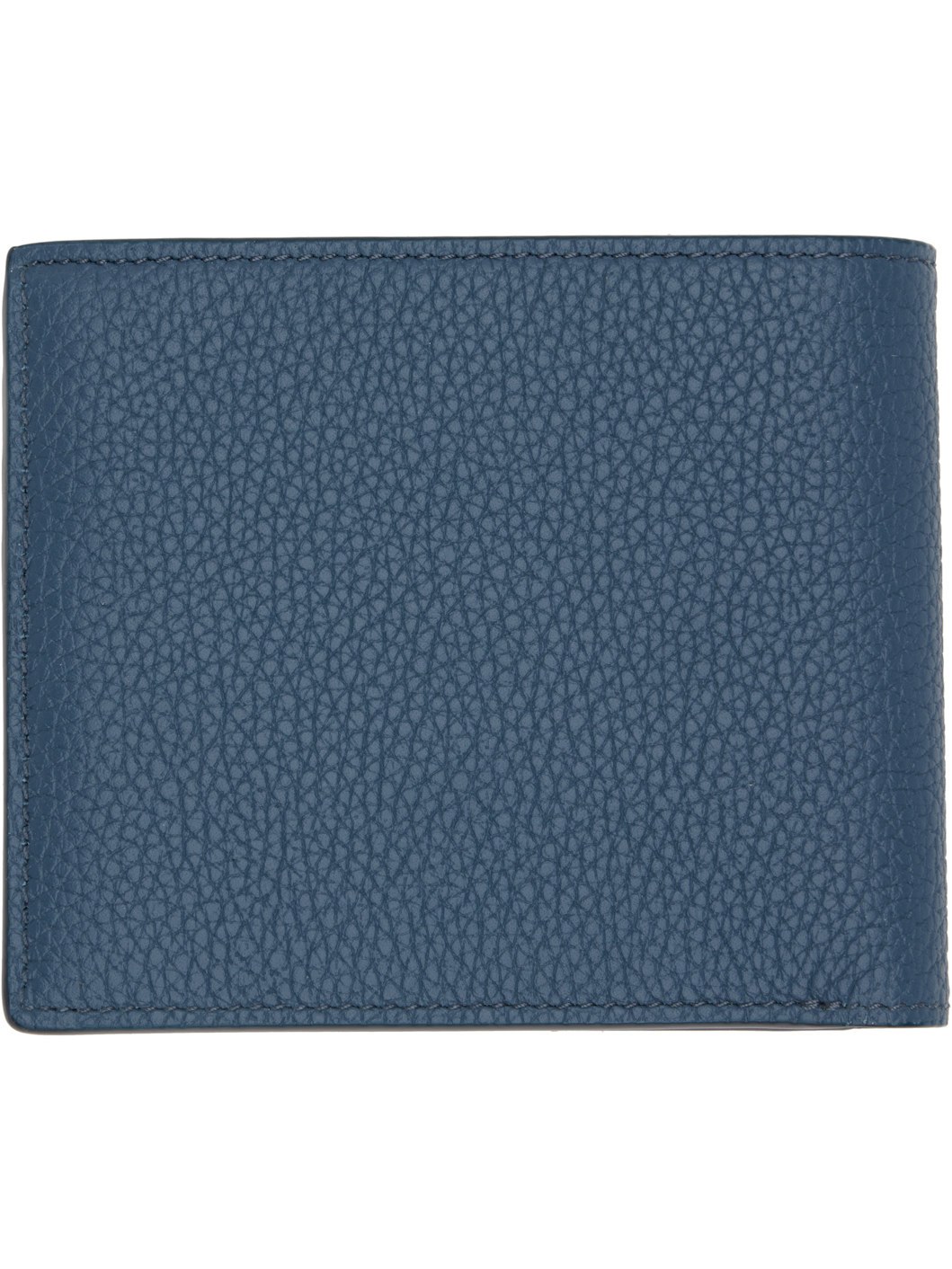 Blue Grain Leather Classic Bifold Wallet - 2
