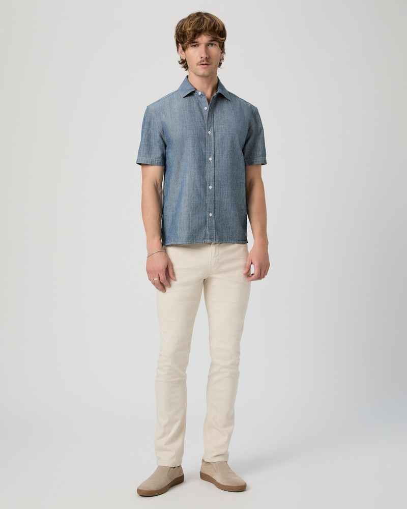 PAIGE Soliman Short Sleeve Denim Shirt outlook