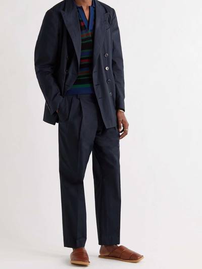 Dries Van Noten Tapered Pleated Cotton Suit Trousers outlook