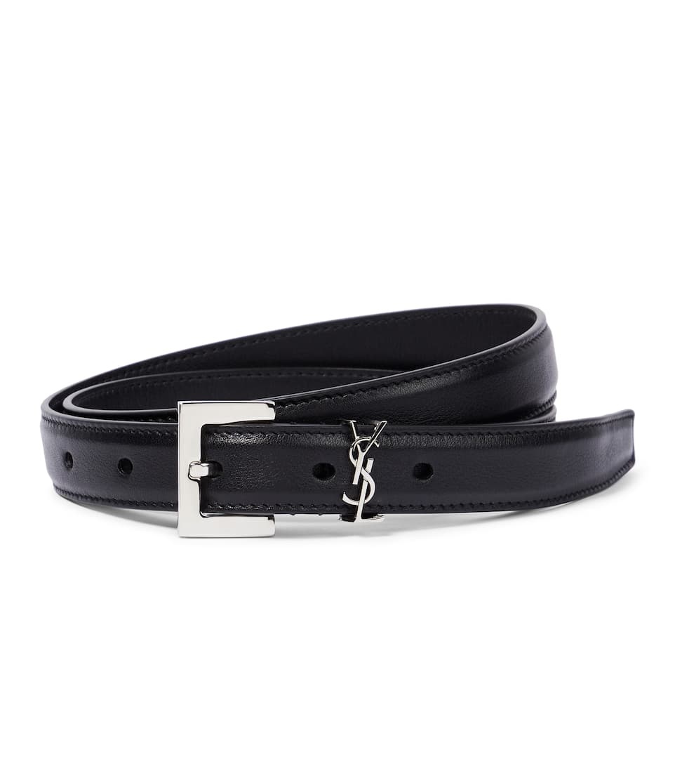 Monogram leather belt - 1
